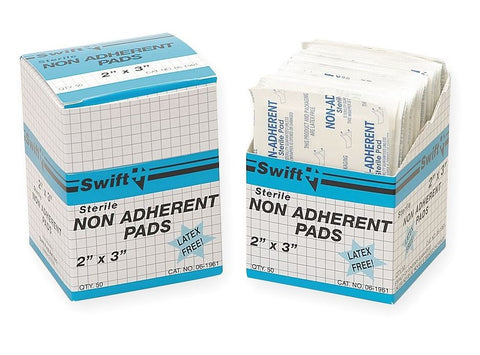 Swift 061961 First Aid 2" X 3" Sterile Non-Adherent Gauze Pad (50 Per Box)