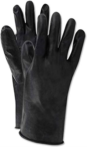 North B131/11 by Honeywell Size 11 Black 11" 13 mil Unsupported Butyl Chemical Resistant Gloves With Smooth Finish And Rolled Beaded Cuff