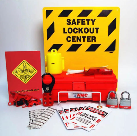 LOK2-ELECTRICAL LOCKOUT CENTER, COMPLETE YELLOW BOARD, WIRE BASKET, TOOL BOX AND CONTENTS, 16 X 14 (1 EACH)