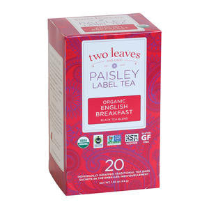 Two Leaves Tea Company P001-20 Paisley Organic English Breakfast (SET OF 120 PER CASE)