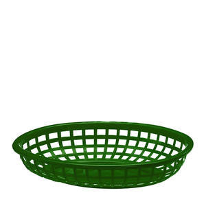 Tablecraft 1074G Classic Oval Basket Green 9 3/8'' x 6'' (SET OF 36 PER CASE)