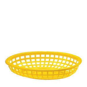 Tablecraft 1074Y Classic Oval Basket Yellow 9 3/8'' x 6'' (SET OF 36 PER CASE)