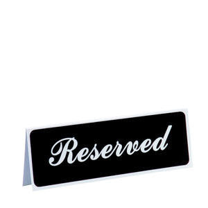Vollrath Company 4135 Traex Sign ''Reserved'' White on Black 3'' x 8'' (1 EACH)