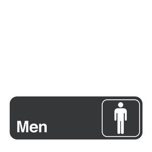 Vollrath Company 4515 Traex Sign ''Men'' White on Black 3'' x 9'' (1 EACH)
