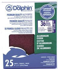LINZER SP AO91125 0036 BLUE DOLPHIN ALUMINUM OXIDE SANDPAPER, 9 IN. X 11 IN., 36 GRIT (25 PACKS)