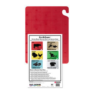 San Jamar CB182412RD Cut-N-Carry Board Red 18'' x 24'' (1 EACH)