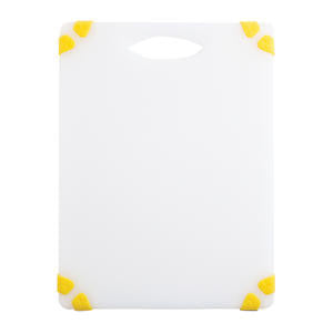 Tablecraft CBGW610AYL Grippy Cutting Board White with Yellow 6'' x 10'' (1 EACH)