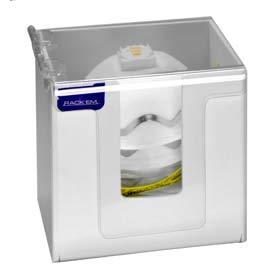 Horizon Manufacturing 5154-W Long Dust Mask Dispenser with Lid - White Heavy- Duty Plastic
