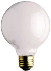 SATCO A3640 INCANDESCENT GLOBE LAMP, G25, 25 WATTS, 130 VOLTS, MEDIUM BASE, GLOSS WHITE, 6 PER BOX (12 BOXES PER CASE)