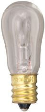 SATCO S3900 INCANDESCENT EXIT LAMP, S6, 6 WATTS, 130 VOLTS, CANDELABRA BASE, CLEAR, 10 PER BOX (12 BOXES PER CASE)