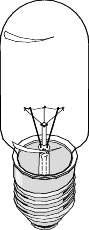 SATCO S3908 INCANDESCENT EXIT LAMP, T8, 25 WATTS, 130 VOLTS, INTERMEDIATE BASE, CLEAR, 10 PER BOX (12 BOXES PER CASE)