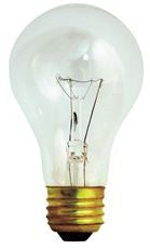 SATCO S3941 INCANDESCENT VIBRATION SERVICE LAMP, A19, 40 WATTS, 130 VOLTS, MEDIUM BASE, CLEAR, 2 PER BOX (60 BOXES PER CASE)