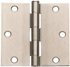 GLOBAL DOOR CP3535-US15-M BUTT HINGES, SQUARE CORNER, 3-1/2 IN., SATIN NICKEL (96 PACKS)