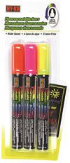 HY-KO 40618 FLUORESCENT MARKERS FOR LED MESSAGE BOARD, ORANGE, PINK, YELLOW, 3 PER PACK (8 PACKS)