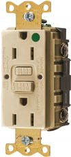 HUBBELL WIRING GFRST82I AUTOGUARD HOSPITAL GRADE STANDARD GFCI RECEPTACLE, IVORY, NEMA 5-15R, 125 VOLTS, 15 AMPS (1 PER CASE)