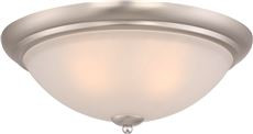 Monument FLUSH MOUNT CEILING FIXTURE, POLISHED CHROME, 18 X 7 IN., USES 3 60-WATT INCANDESCENT MEDIUM BASE LAMPS* (1 PER CASE)