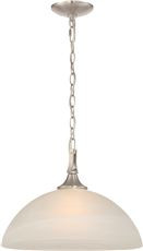 Monument 1-LIGHT PENDANT FIXTURE, BRUSHED NICKEL, 16 X 11 IN., USES 1 150-WATT INCANDESCENT MEDIUM BASE LAMP* (1 PER CASE)