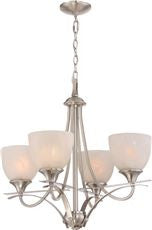 Monument CHANDELIER, BRUSHED NICKEL, 24-3/4 X 22-3/4 IN., USES 4 100-WATT INCANDESCENT MEDIUM BASE LAMPS* (1 PER CASE)