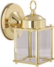 ROYAL COVE 1-LIGHT OUTDOOR WALL LANTERN, CLEAR GLASS, 5 X 8-1/8 X 5-3/4 IN., POLISHED BRASS, USES 60-WATT MEDIUM BASE LAMP* (1 PER CASE)