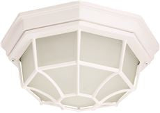 Monument 1-LIGHT OUTDOOR OCTAGON CEILING FIXTURE, FROSTED GLASS, 11-3/8 X 4-7/8 IN., WHITE, USES 60-WATT MEDIUM BASE LAMP* (1 PER CASE)
