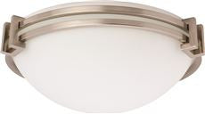 Monument 2-LIGHT FLUSH-MOUNT DOME CEILING FIXTURE, BRUSHED NICKEL, 13-1/2 X 4-7/8 IN., USES 18-WATT FLUORESCENT GU24 LAMPS* (1 PER CASE)