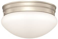 Monument 2498705 LED MUSHROOM SHAPED CEILING FIXTURE, WHITE OPAL GLASS, 9-1/8 X 5 IN., BRUSHED NICKEL, 12-WATT LED CHIP INCLUDED (1 PER CASE)