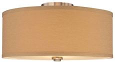 Monument V4352-33 FLUSH MOUNT CEILING FIXTURE, BRUSHED NICKEL, 16-1/4 IN., USES (2) 100-WATT MEDIUM BASE LAMPS* (1 PER CASE)