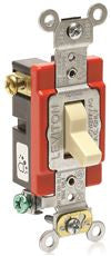 LEVITON A1223-2I ANTIMICROBIAL TREATED SPECIFICATION GRADE TOGGLE SWITCH, 3-WAY, SELF-GROUNDING, 120/277 VOLTS, 20 AMP, IVORY (1 PER CASE)