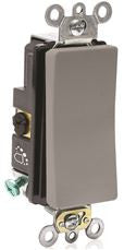 LEVITON A5623-2GY DECORA ANTIMICROBIAL TREATED SPECIFICATION GRADE SWITCH, 3-WAY, SELF-GROUNDING, 120/277 VOLTS, 20 AMP, GREY (1 PER CASE)