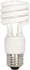 SATCO S6236 SPIRAL COMPACT FLUORESCENT LAMP, T2, MINI, 13 WATTS, 120 VOLTS, 4100K, 82 CRI, MEDIUM BASE, 4 PER PACK (3 PACKS)