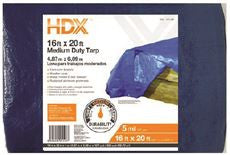 HDX 171109 POLYETHYLENE GENERAL-PURPOSE TARP, BLUE, 16 FT. X 20 FT. (1 PER CASE)