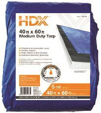 HDX BP4060 POLYETHYLENE GENERAL-PURPOSE TARP, BLUE, 40 FT. X 60 FT. (1 PER CASE)