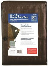 EVERBILT HF0810 HEAVY DUTY TARP, SILVER-BROWN, 8 FT. X 10 FT. (1 PER CASE)