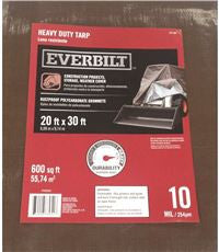 EVERBILT PYHD2030 HEAVY DUTY TARP, SILVER-BROWN, 20 FT. X 30 FT. (1 PER CASE)