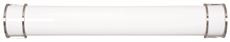 SUNSET LIGHTING F9988-80 LED BATHROOM VANITY FIXTURE, WHITE POLY LENS, 36 IN., BRIGHT SATIN NICKEL FINISH, USES (1) 52-WATT LED INTEGRATED PANEL (1 PER CASE)