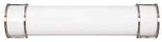 SUNSET LIGHTING F9989-80 LED BATHROOM VANITY FIXTURE, WHITE POLY LENS, 24 IN., BRIGHT SATIN NICKEL FINISH, USES (1) 34-WATT LED INTEGRATED PANEL (1 PER CASE)