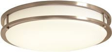 ENVIROLITE EV1412L30-35 LED LOW PROFILE CEILING FIXTURE, BRUSHED NICKEL, 12 IN., INTEGRATED LED INCLUDED (1 PER CASE)