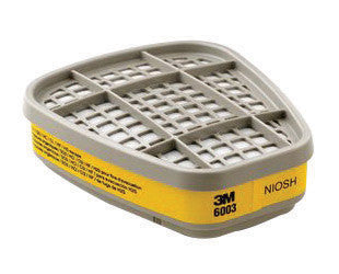 3M 6003 Low-Maintenance Certain Organic Vapors/Chlorine/Hydrogen Chloride/Sulfur Dioxide/Hydrogen Sulfide/Hydrogen Fluoride APR Cartridge For 6000 And 7000 Series Respirators (2/EA)