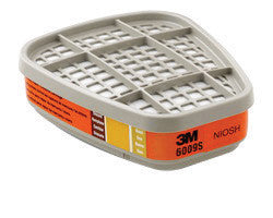 3M 6009S Orange Mercury Vapor/Chlorine/Sulfur Dioxide Gas PK2 Chemical Cartridge (For Use With 3M Half And Full Facepieces 6000, 7000 And FF-400 Series With Bayonet Filter Holders) (1/EA)