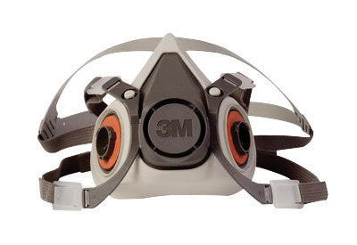 3M 6100 Small Gray Thermoplastic Elastomer Half Mask 6000 Series Reusable Standard Respirator With 4 Point Harness And Bayonet Connection (24 Each Per Case) (1/EA)