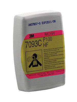 3M 7093C Nuisance Level Hydrogen Fluoride/Organic Vapors P100 APR Cartridge For 6000, 7500 And 7800 Series Respirators (1/CA)