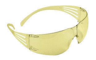 3M SF203AF SecureFit Self-Adjusting Safety Glasses With Pressure Diffusion Amber Polycarbonate Frame And Amber Polycarbonate Anti-Fog Lens (1/EA)