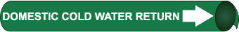 NMC A4035-PIPEMARKER PRECOILED, DOMESTIC COLD WATER RETURN W/G, FITS 3/4''-1'' PIPE (1 EACH)