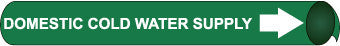 NMC B4036-PIPEMARKER PRECOILED, DOMESTIC COLD WATER SUPPLY W/G, FITS 1 1/8''-2 3/8'' PIPE (1 EACH)