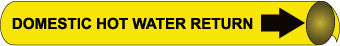 NMC B4037-PIPEMARKER PRECOILED, DOMESTIC HOT WATER RETURN B/Y, FITS 1 1/8''-2 3/8'' PIPE (1 EACH)