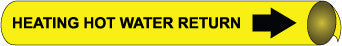 NMC B4051-PIPEMARKER PRECOILED, HEATING HOT WATER RETURN B/Y, FITS 1 1/8''-2 3/8'' PIPE (1 EACH)