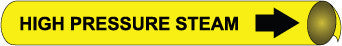 NMC B4059-PIPEMARKER PRECOILED, HIGH PRESSURE STEAM B/Y, FITS 1 1/8''-2 3/8'' PIPE (1 EACH)