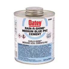OATEY 30894 PVC RAIN-R-SHINE CEMENT, BLUE, 32 OZ. (1 PER CASE)
