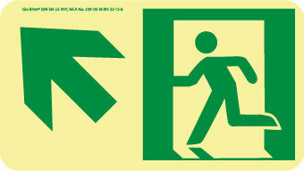 NMC 50F-1SN-UL-NYC DIRECTIONAL SIGN, UP LEFT, 4.5X8, FLEX, 7550 GLO BRITE, MEA APPROVED (1 EACH)