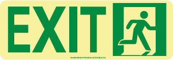 NMC 50F-2SN-R-NYC DOOR MOUNT EXIT SIGN, RIGHT, 4.5X13, FLEX, 7550 GLO BRITE, MEA APPROVED (1 EACH)